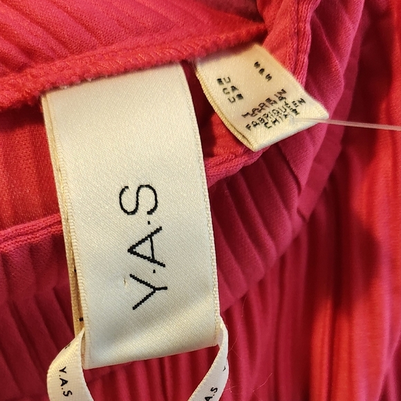 YAS Olinda High Neck Long Sleeve Formal Maxi Dress Hot Pink Size Small Party NYE - Picture 8 of 13